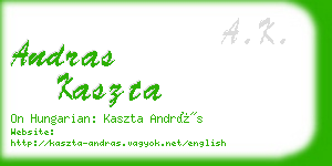 andras kaszta business card